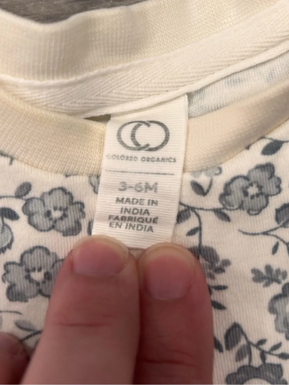 Colored Organics Baby 3-6 Months Pearl Petal Sleeve Bodysuit Girl Cotton Floral